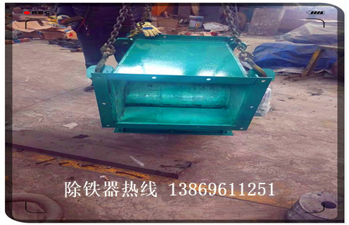 管道自卸式除鐵器，上海管道自式除鐵器_遠力江西風(fēng)送管道除鐵器應用安裝示意圖型12000高斯_可定制工作原理